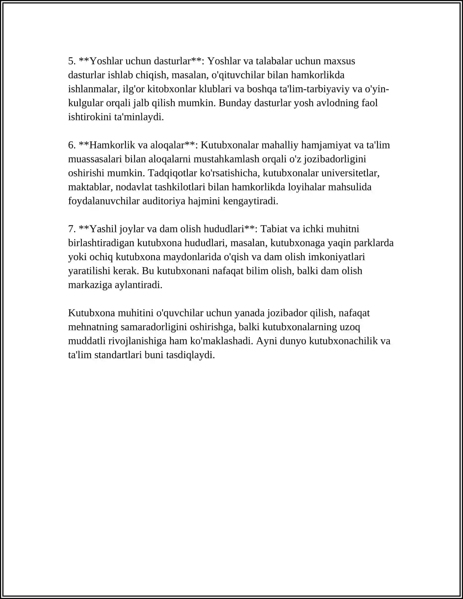 REFERAT: KUTUBXONADA UKUVCHILARNI KITOBGA MUHABBAT RUHIDA TARBIYALASH 4
