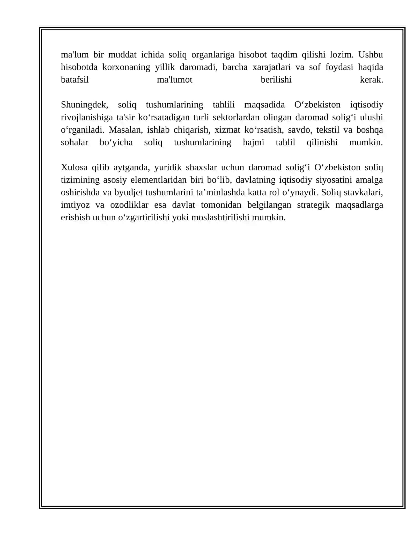 YURIDIK SHAHSLARDAN UNDIRILADGIGAN SOLIQLAR VA YIĞIMLAR TARKIBI mavzusida tayyor mustaqil ta'lim 4