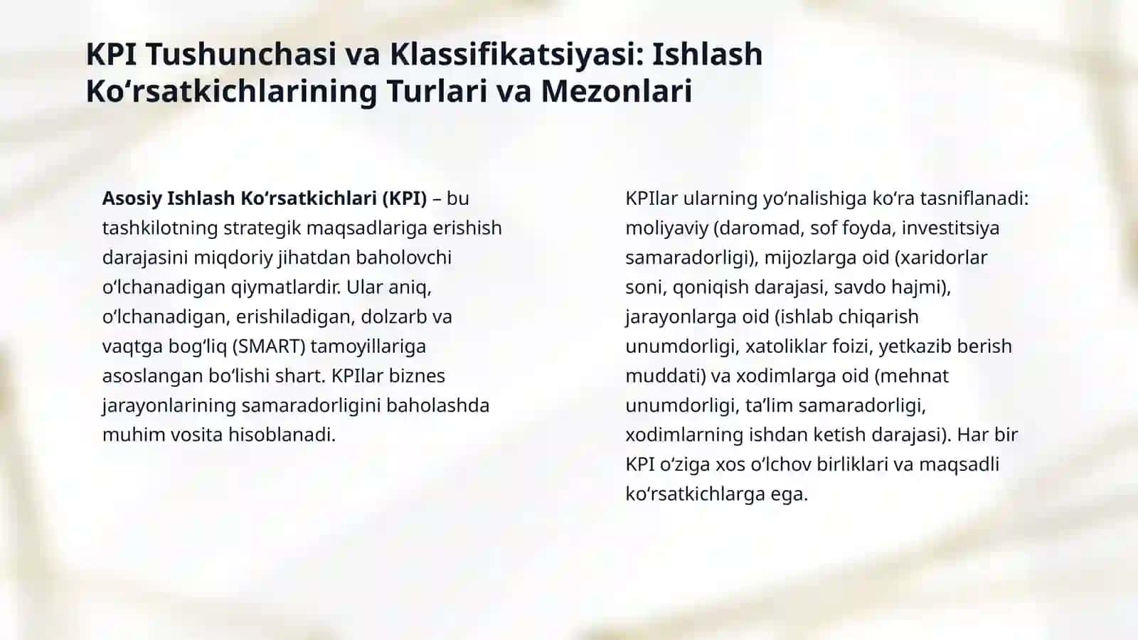 Performance Management: tarmoq ishlash koʻrsatkichlarini oʻlchash va tahlil qilish metodikasi. 4