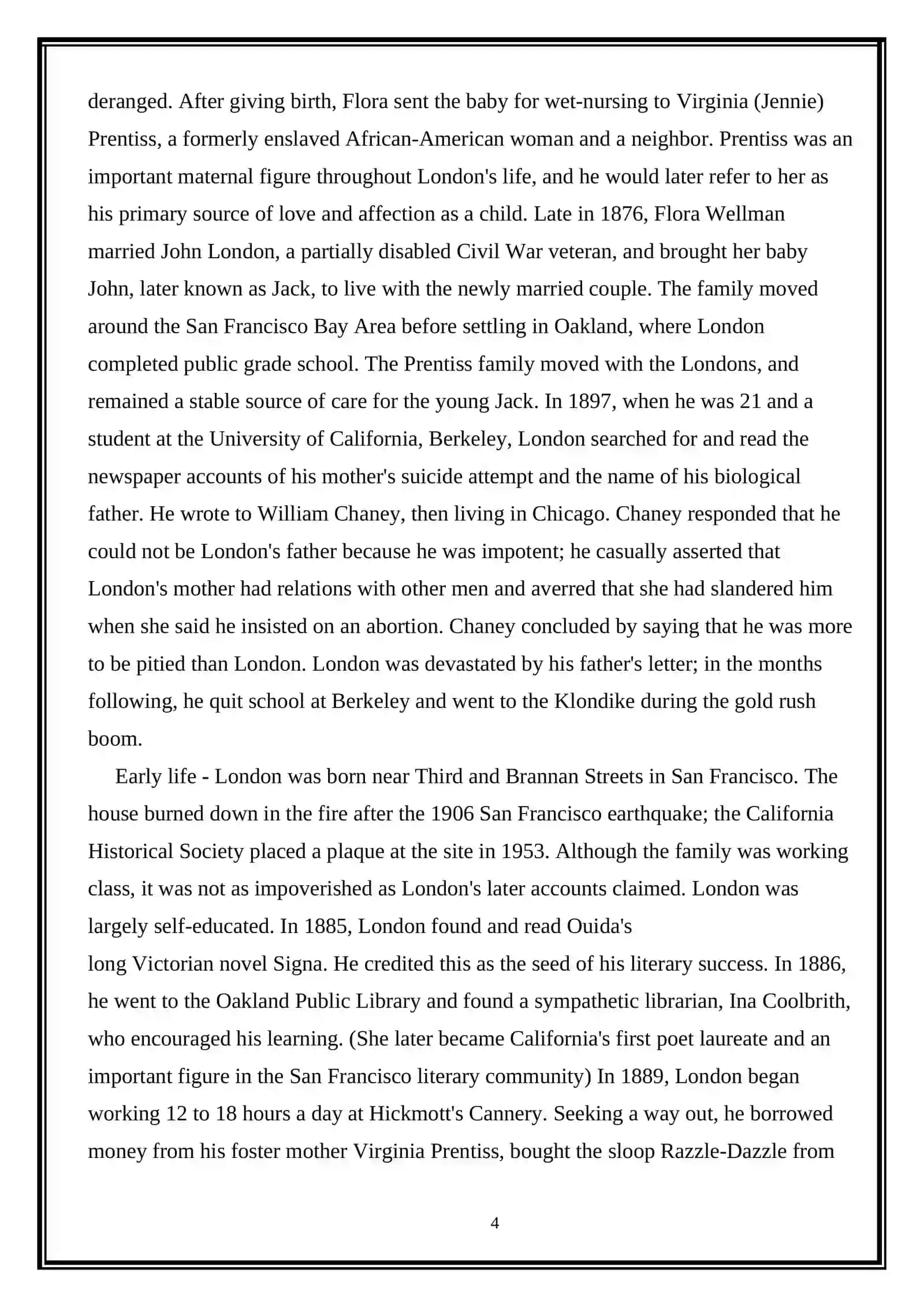 Course Work on "Jack London and his biography" 4