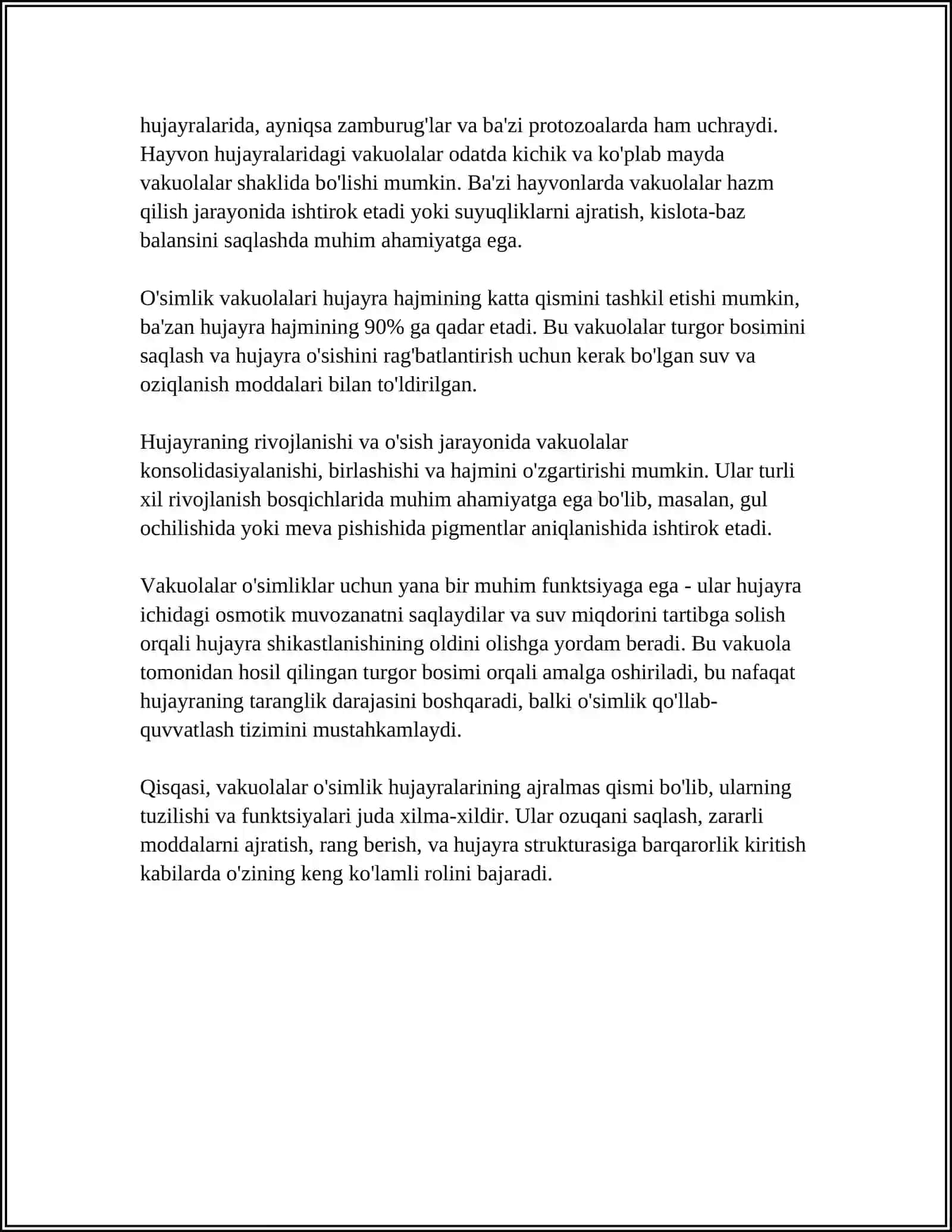 VAKUOLALAR. HUJAYRANING VAKUOLYAR TIZIMI 4