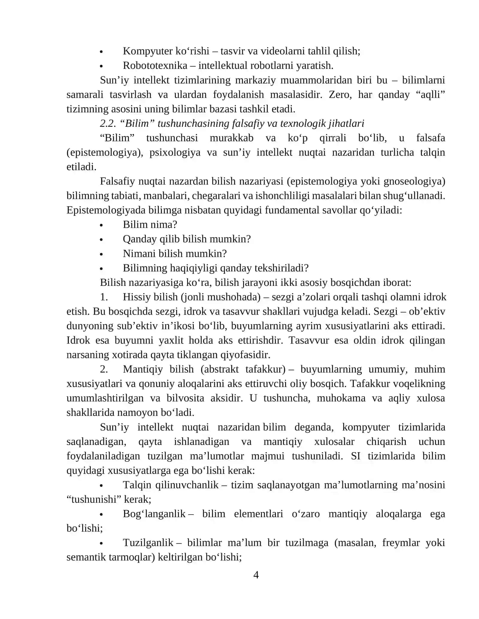 Sun’iy intellektda bilimlarni tasvirlash usullari 4