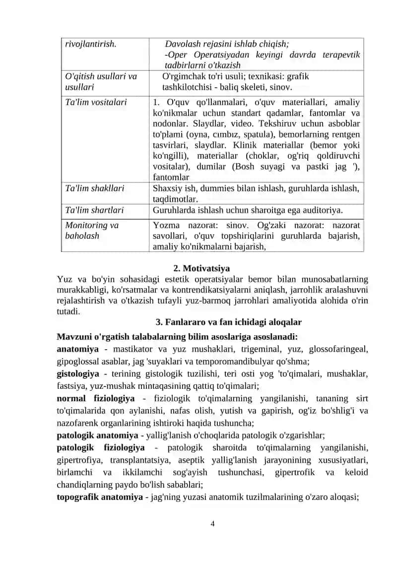 YUZ VA BUYIN SOXALARIDA ESTETIK OPERATIV XARAKATLAR. KO‘RSATMALAR, OPERATIV DAVOLASH USULLARI (QULOQ SUPRASI KORREKSIYASI, BLEFAROPLASTIKA, YUZ AJINLARINI BARTARAF ETISH VA BOSHQALAR) 4