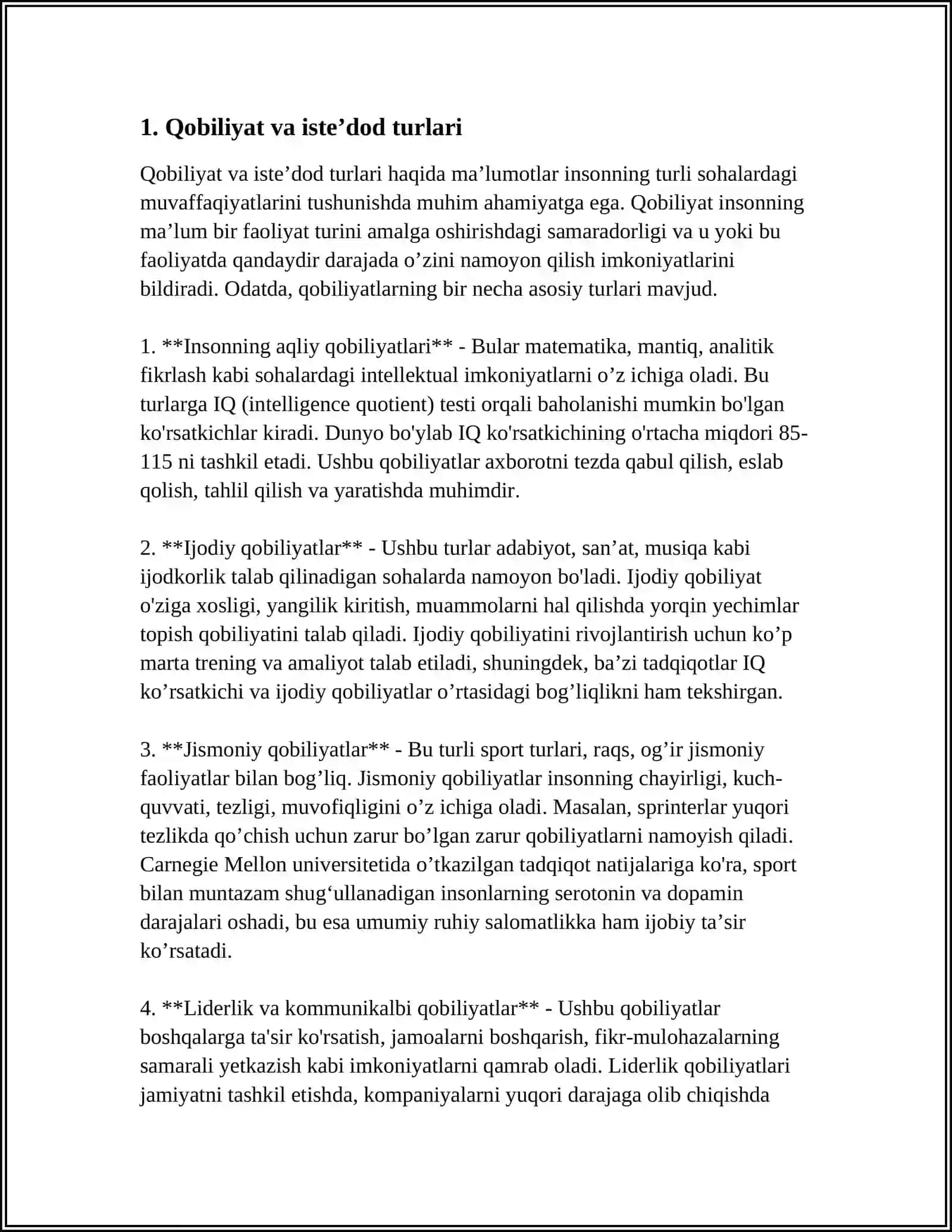 AMALIY PSIXOLOGIYA YO'NALISHI NABIJONOVA MAFTUNAXONNING PSIXOGENETIKA FANIDAN REFERATI 4