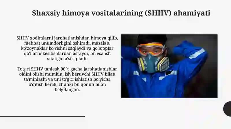 Sanoat va xizmat kòrsatish sohalarida qòllaniladigan shaxsiy muhofaza vositalari 4