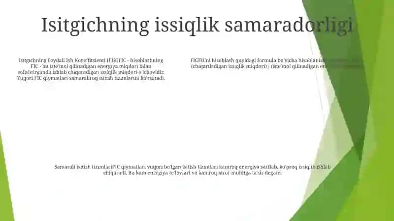 Isitgichning Foydali Ish Koyeffitsiеntini Aniqlash 4