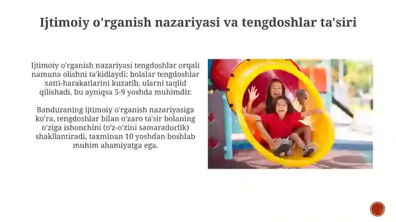 Tengdoshlarining ijtimoiylashuviga tengdoshlarining oʻrni 4