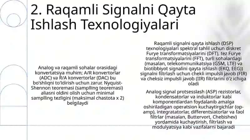Analog va raqamli signallarni qayta ishlash 4