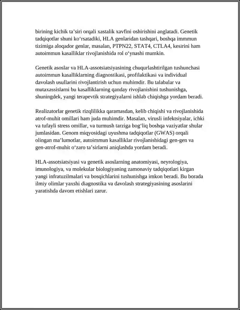 AUTOIMMUN KASALLIKLAR KELIBCHIQISHI, KECHISHI, DIAGNOSTIKASI 4