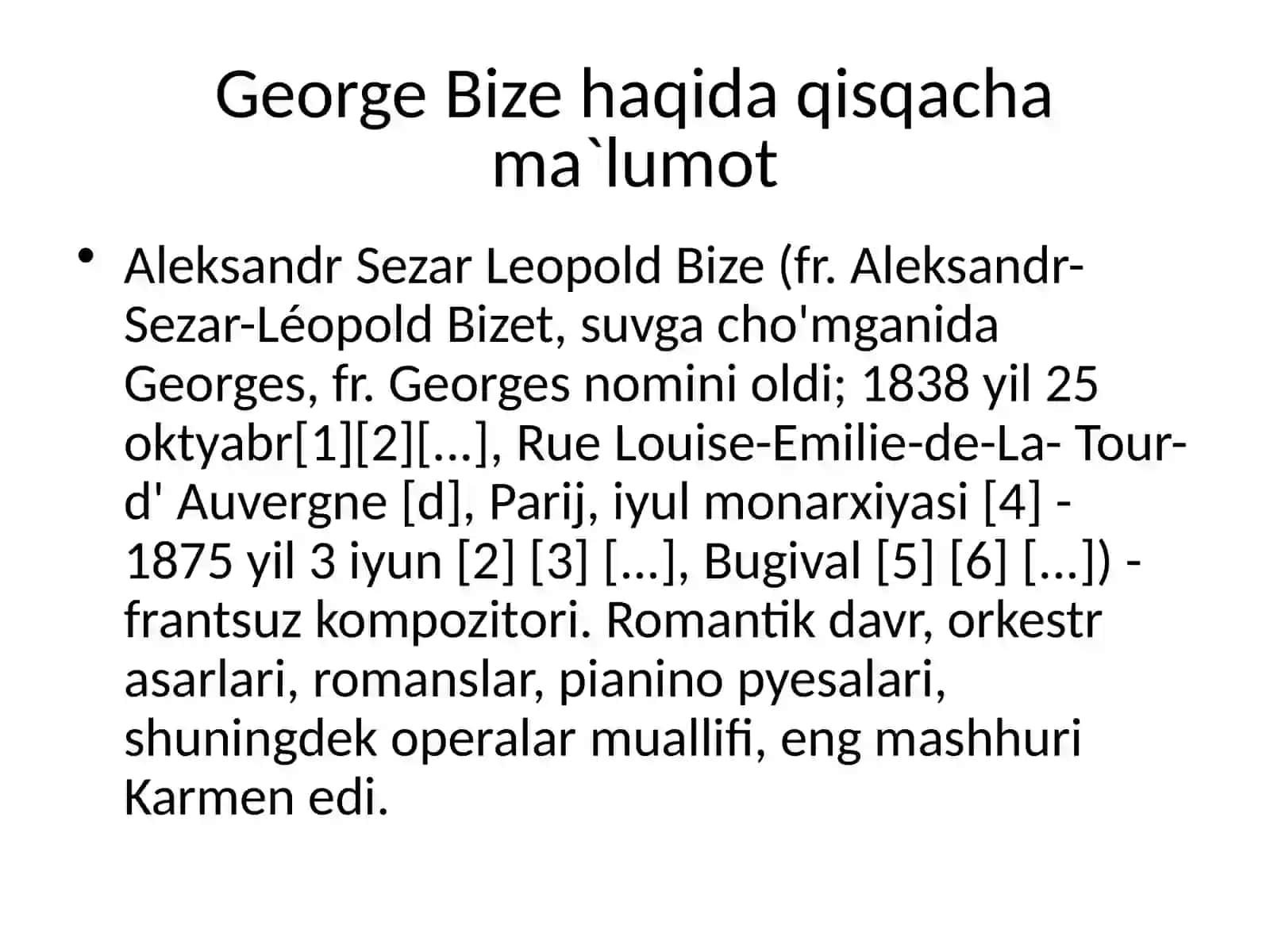 George Bize - Carmen operasi 4