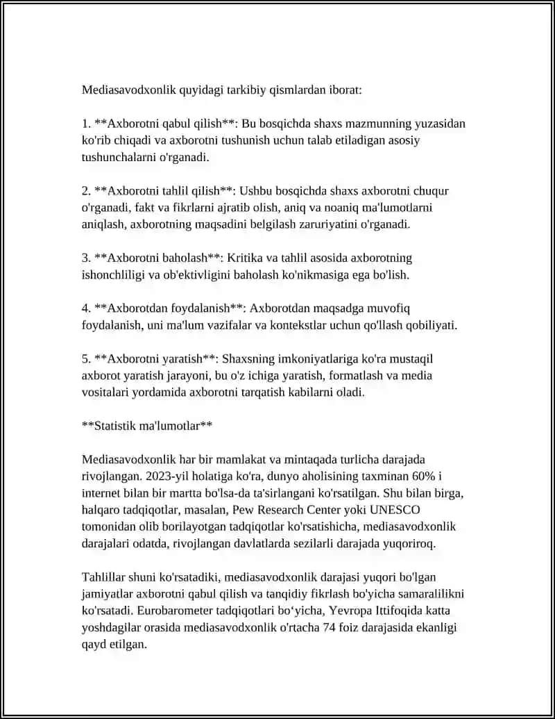 MEDIASAVODXONLIK TUZILISHI VA TA'SIRI 4