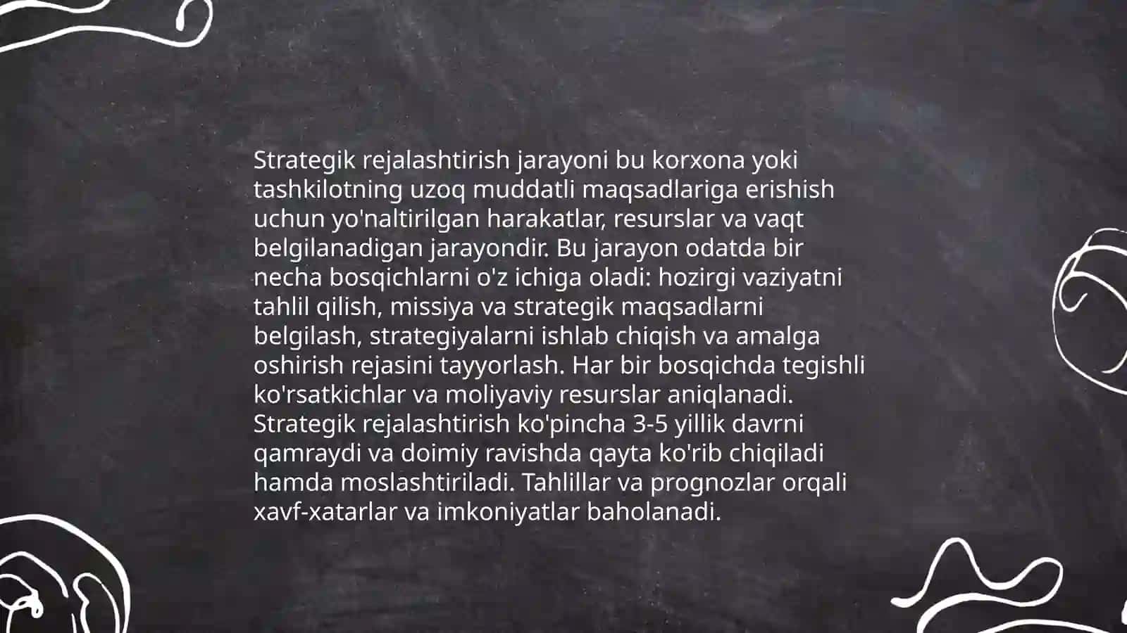 Strategik boshqarish jarayonining ta'rifi 4