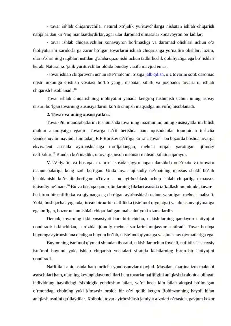 Natural ishlab chiqarishdan tovar ishlab chiqarishga o’tish va uning rivojlanishi 4