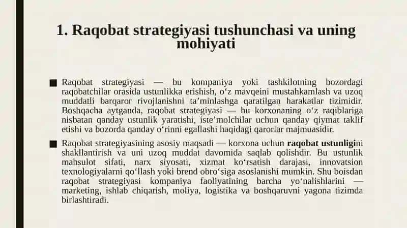 Raqobat strategiyasini shakllantirishda kompaniyalarni birlashtirish samaradorligi 4