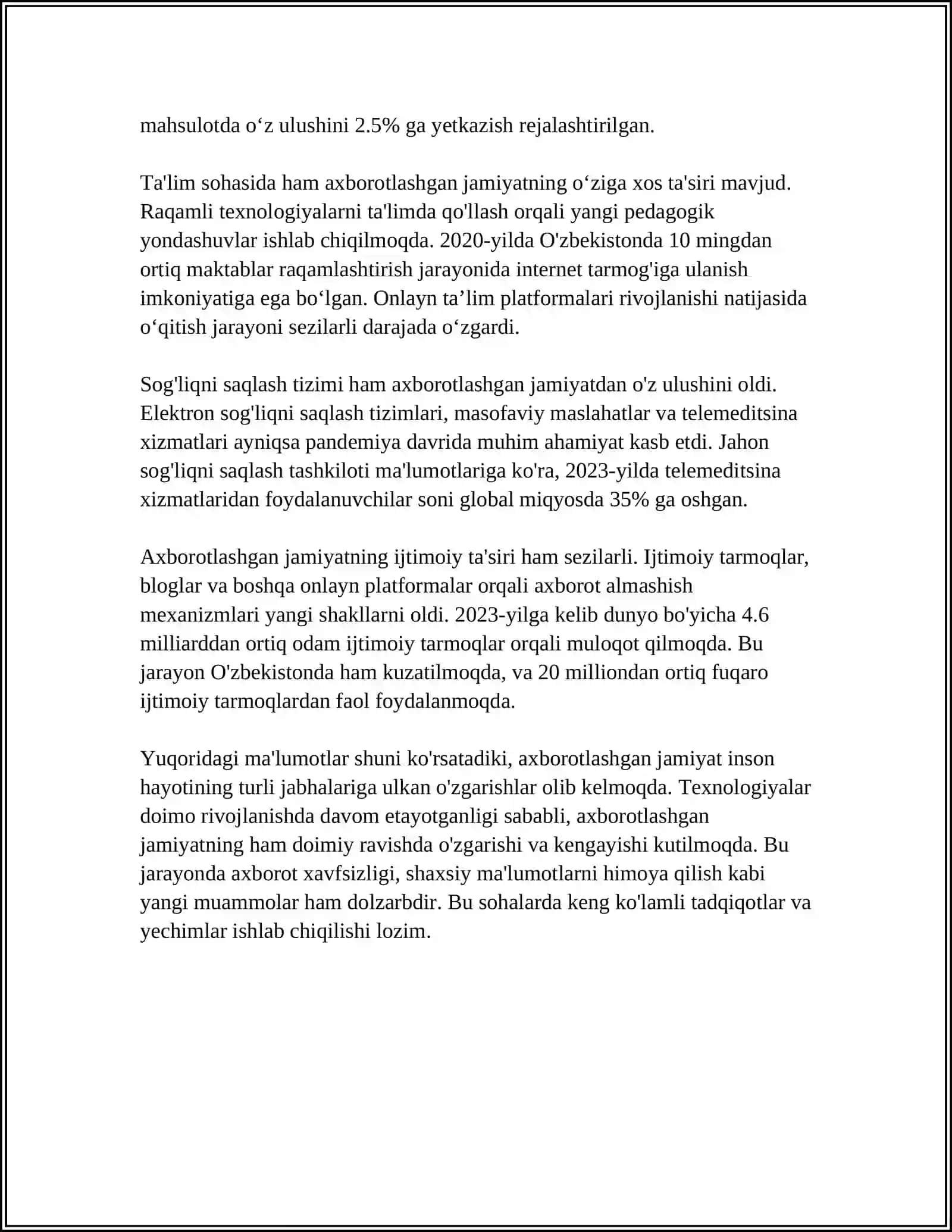 AXBOROTLASHGAN JAMIYAT VA UNING ISTIQBOLLARI (A.TOYNBE VA E. TOFFLER ASARLARINING QIYOSIY TAHLILI ASOSIDA) 4