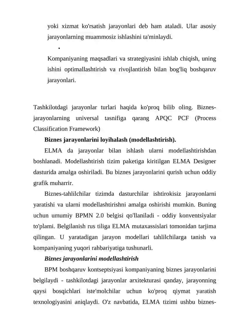 Biznes jarayonlarini boshqarish tizimlari 4