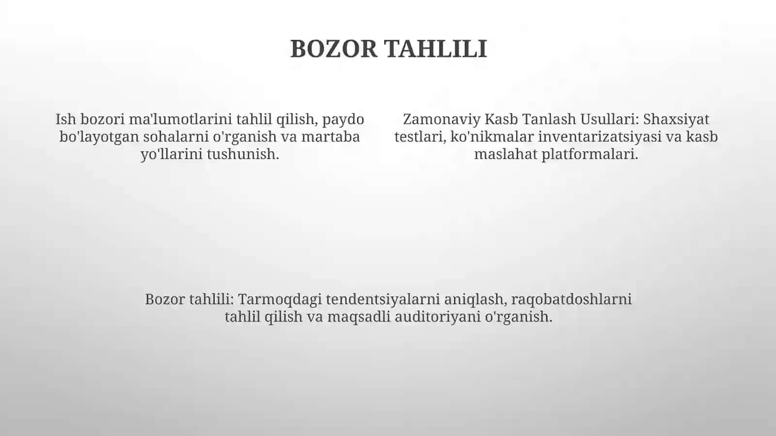 Kasbtanlashning zamonaviy usullari 4