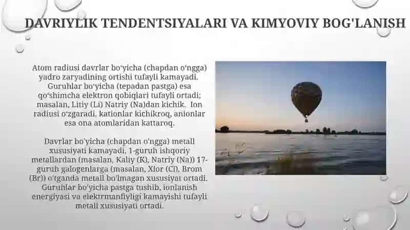 Elementlarning davriy va davriy bo'lmagan xossalari 4