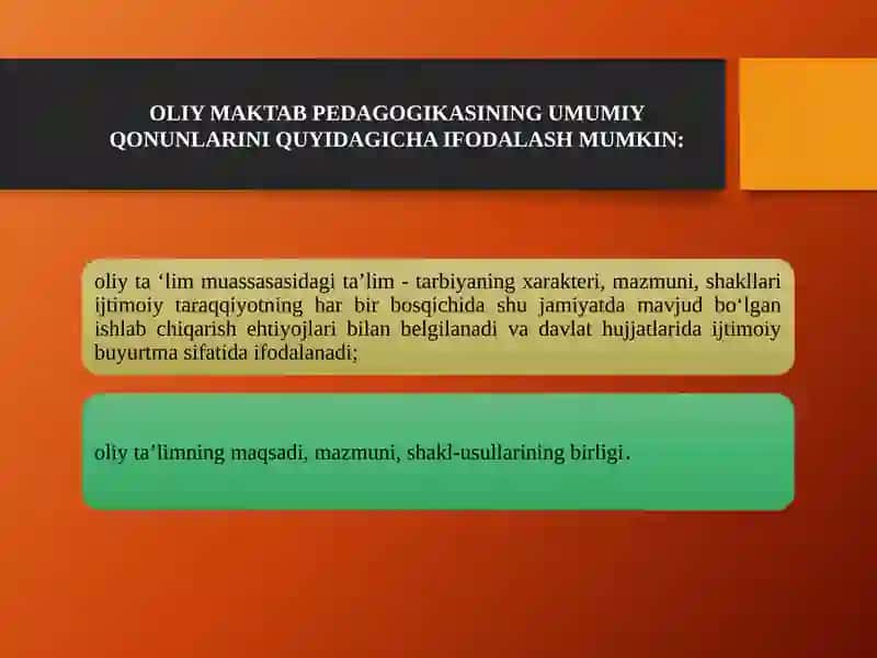 OLIY MAKTAB PEDAGOGIKASI 4