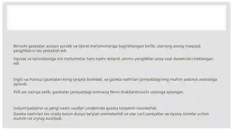 Gazeta Tarixi Haqida Umumiy Ma’lumot 4