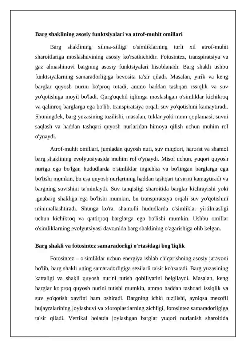 Barg shakllarining xilma-xilligini ilmiy izohlash 4