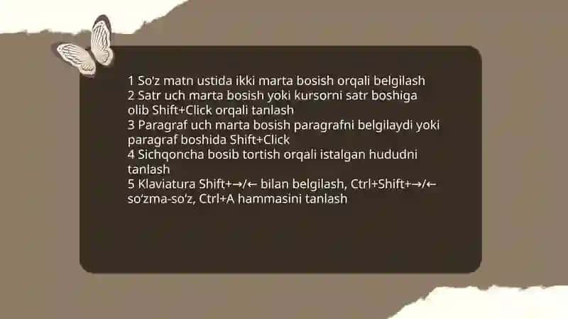 Kursor orqali matn qoʻshish usullari 4