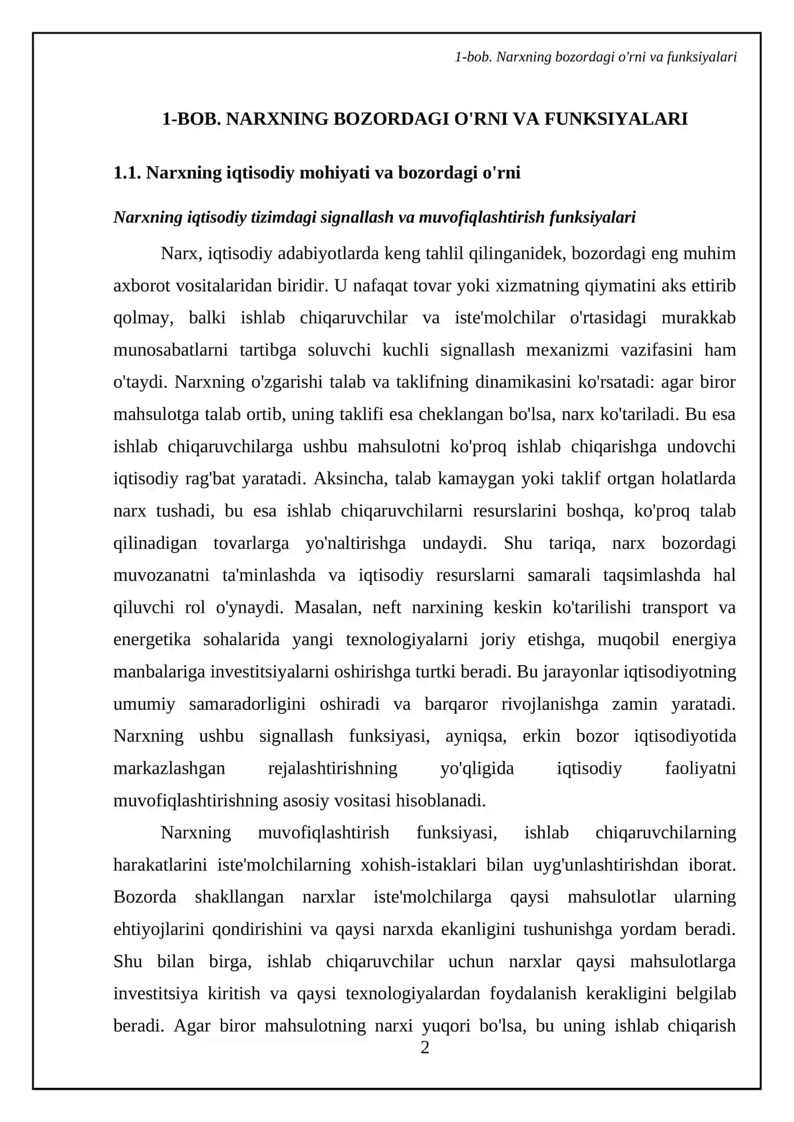 Bozorni boshqarishda narxning ahamiyati 4