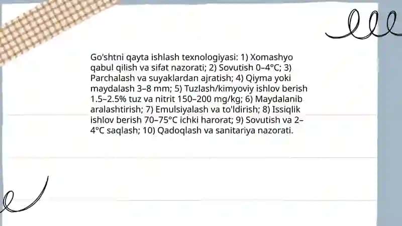 Gusht mahsulotlari ishlab chiqarish 4