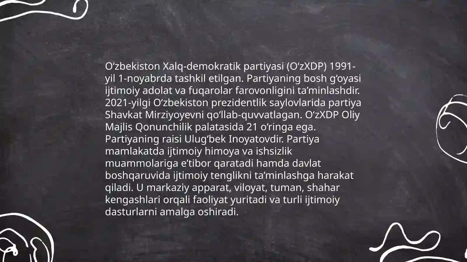 O'zbekiston Liberal-demokratik partiyasi (UzLiDeP) 4