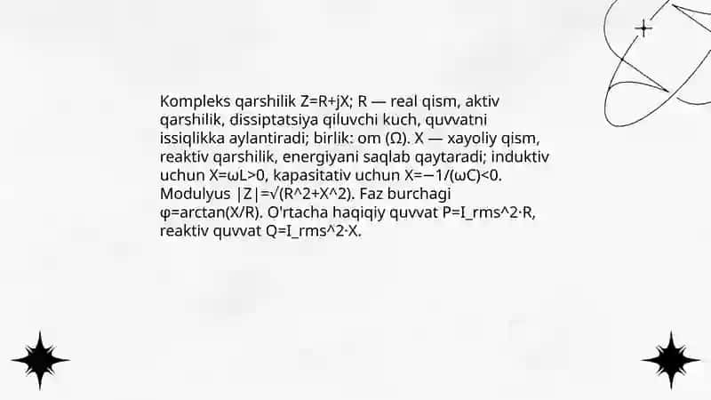 Aktiv hám reaktiv qarsılıqlardıń parqı 4