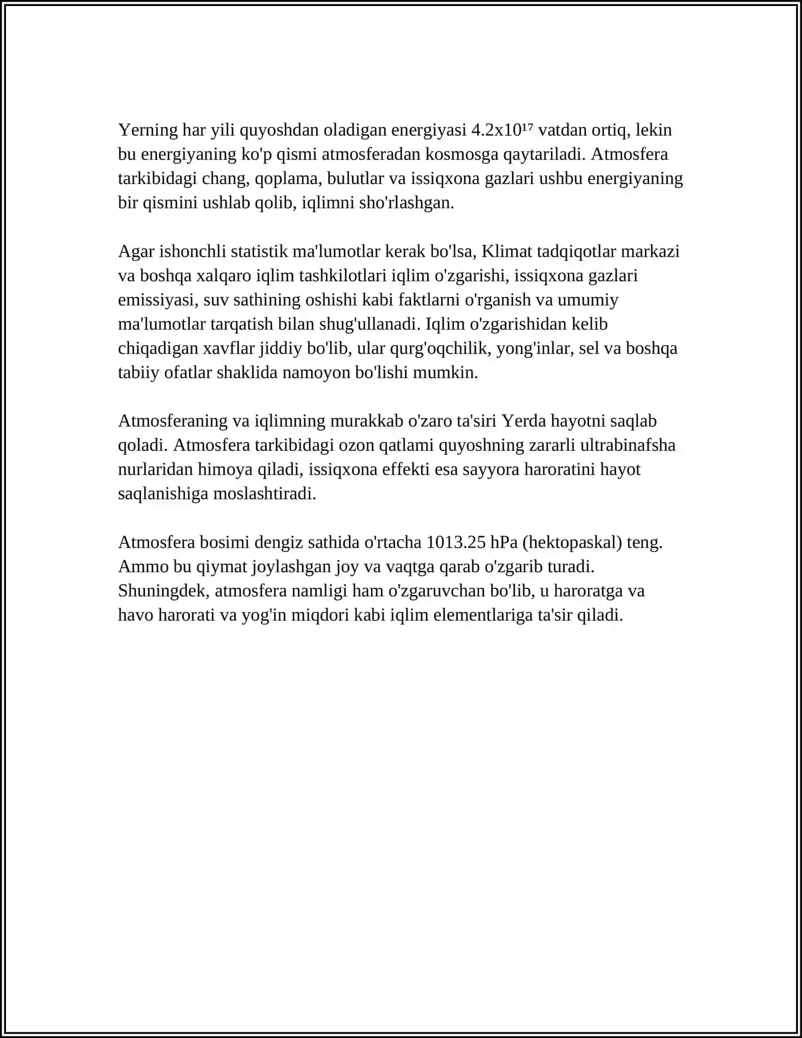 AXOLI GEOGRAFYASIGA TASIR QILUVCHI TABIIY GEOGRAFIK OMILLAR 4