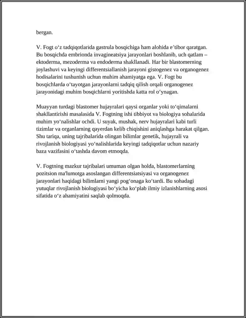 V. Fogt tajribalarining umumiy maqsadi va nazariy asoslari 4