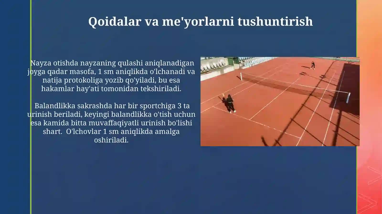 Yengil atletka turlari boʻycha musobaqalar oʻtkazish va hakamlik qlish 4