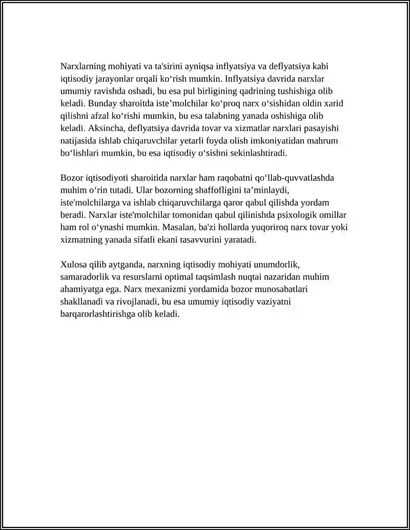 NARXNING MOHIYATI VA SHAKLLANISH XUSUSIYATLARI 4