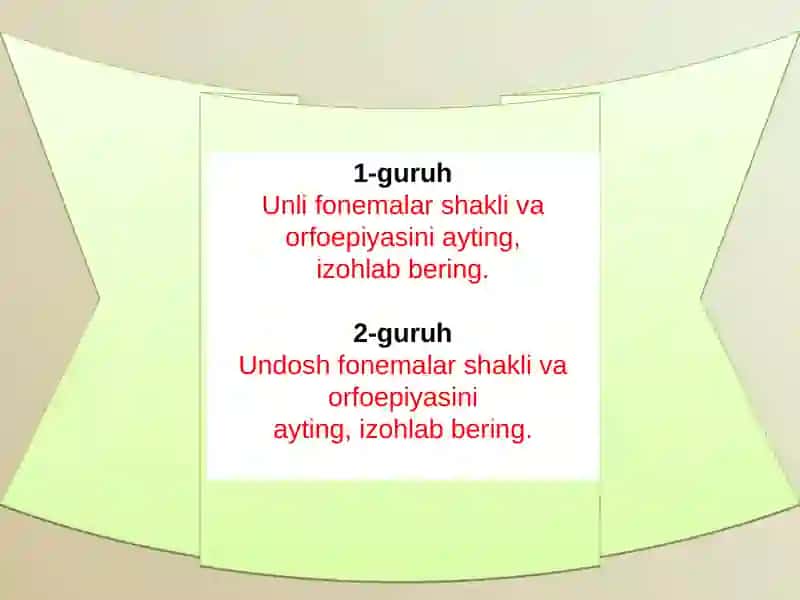Unli va undosh fonemalar shakli va orfoepiyasi 4