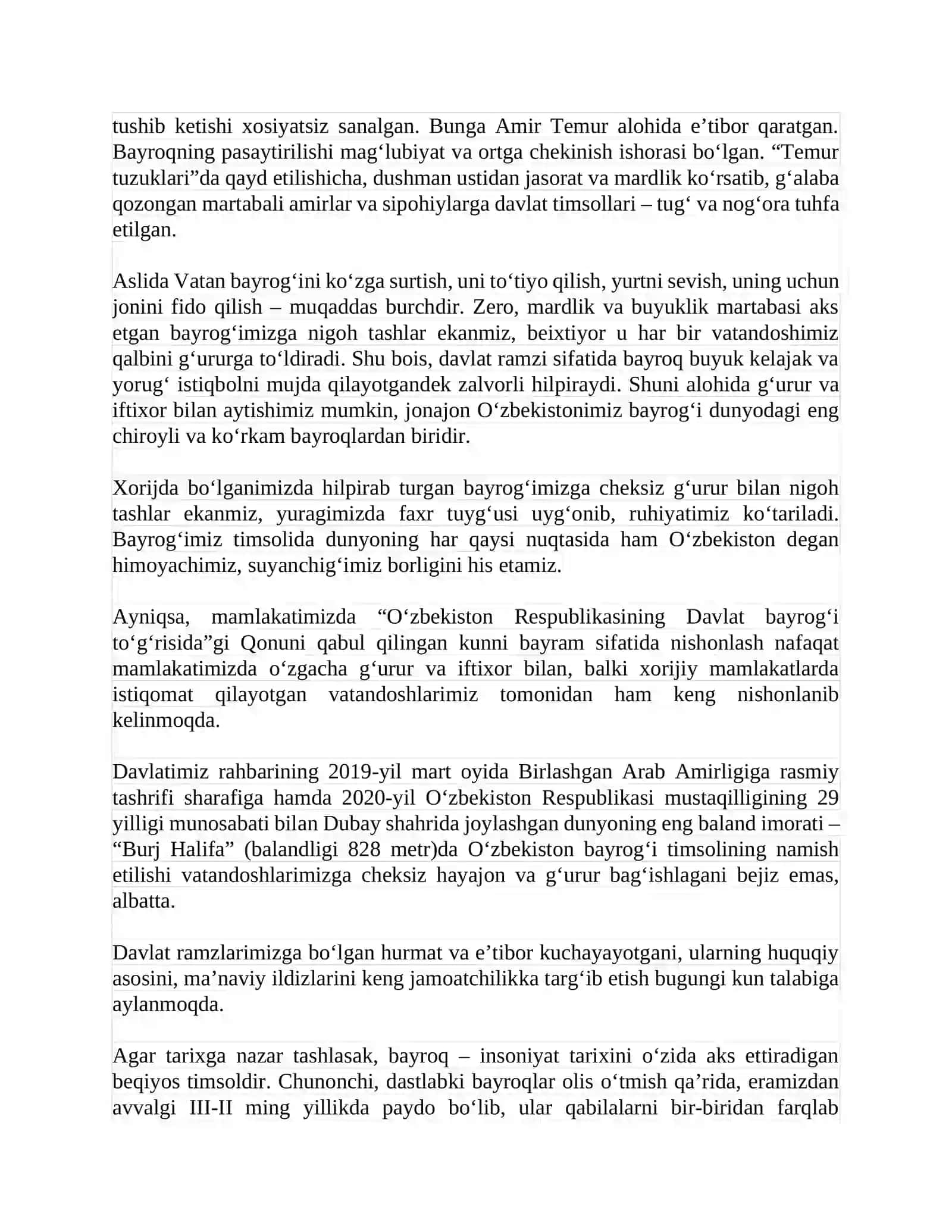 Bayrog‘imiz jahon o‘zra hilpirayversin 4