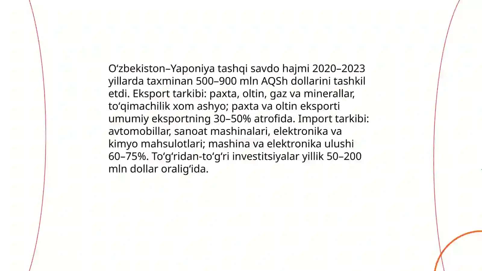 Yaponiya iqtisodi va uning O’zbekiston bilan iqtisodiy aloqalari 4