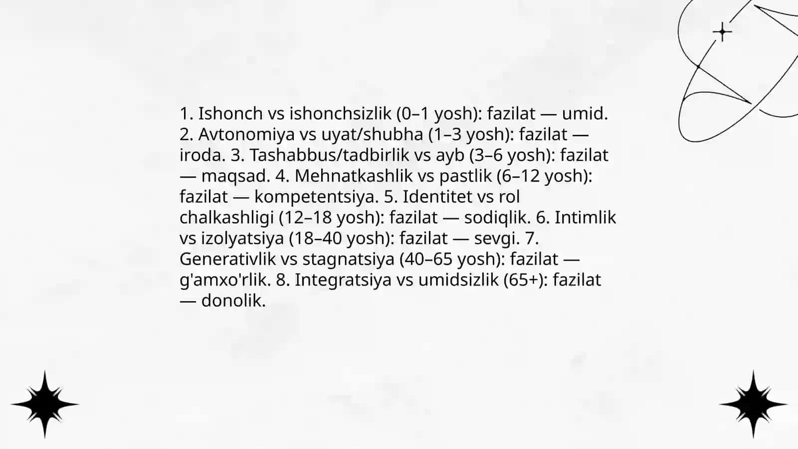 Psixologik maktablarda rivojlanish nazariyalari 4