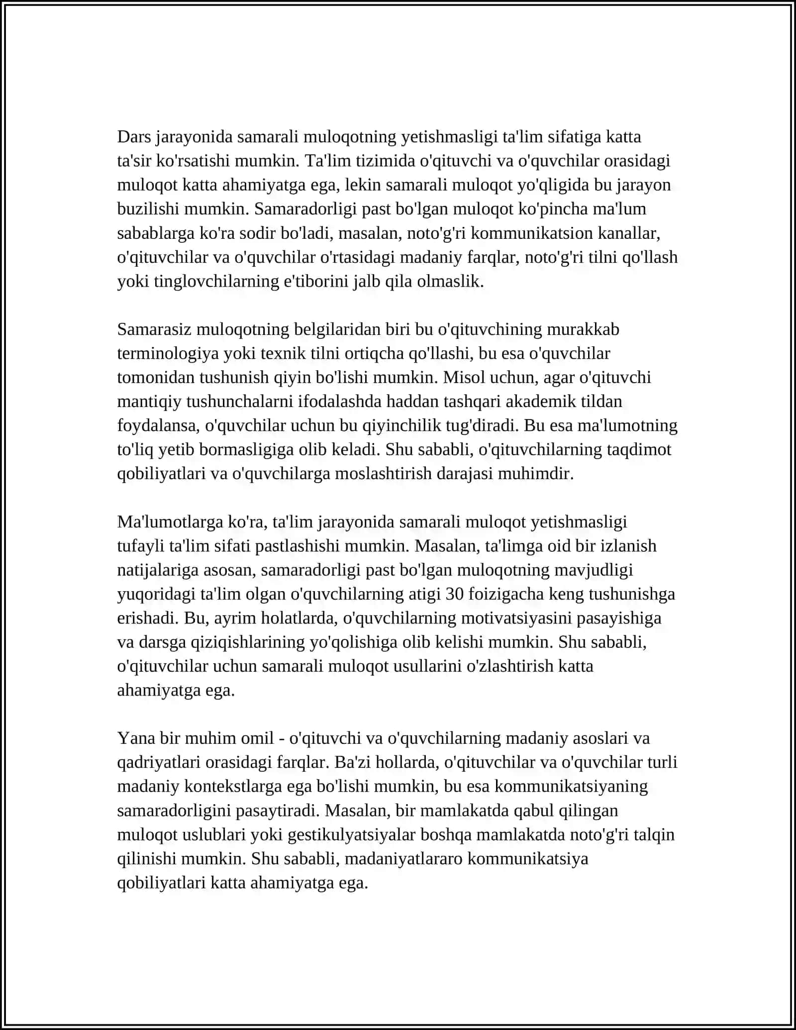O'QITUVCHI KASBIY FAOLIYATIDA MULOQOT MADANIYATI VA PSIXOLOGIYASI 4