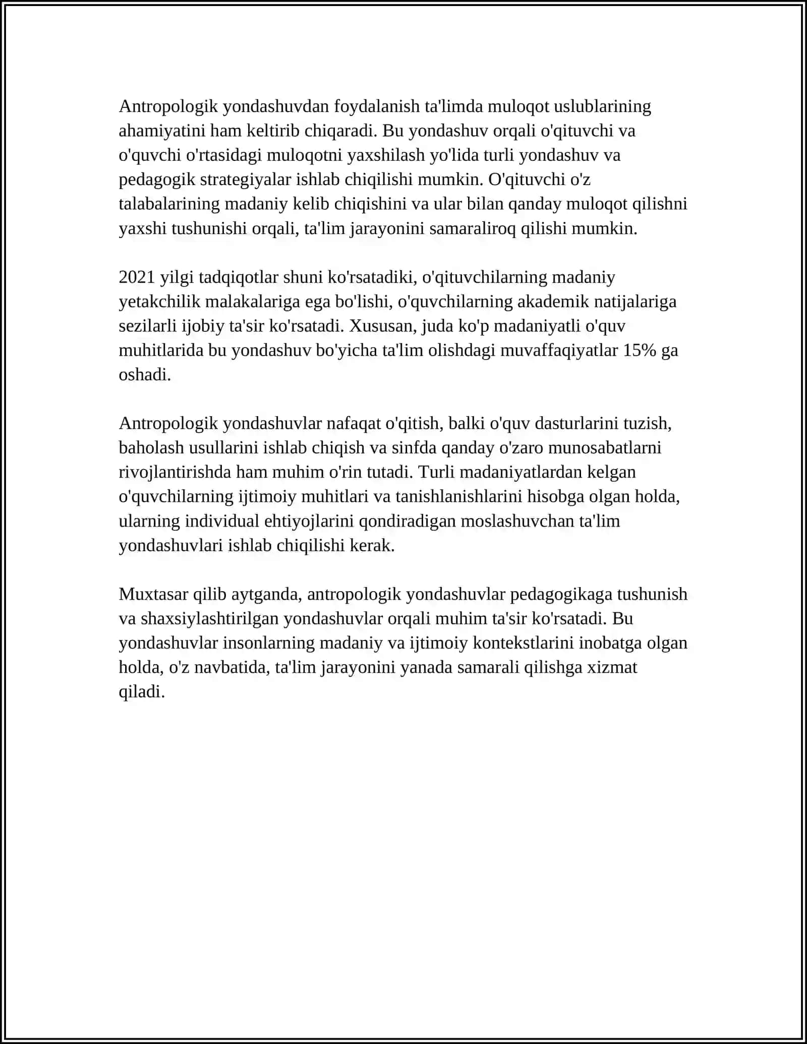 PEDAGOGIK ANTROPOLOGIYA – SHAXS VA JAMIYAT INTEGRATSIYASI OMILI SIFATIDA 4
