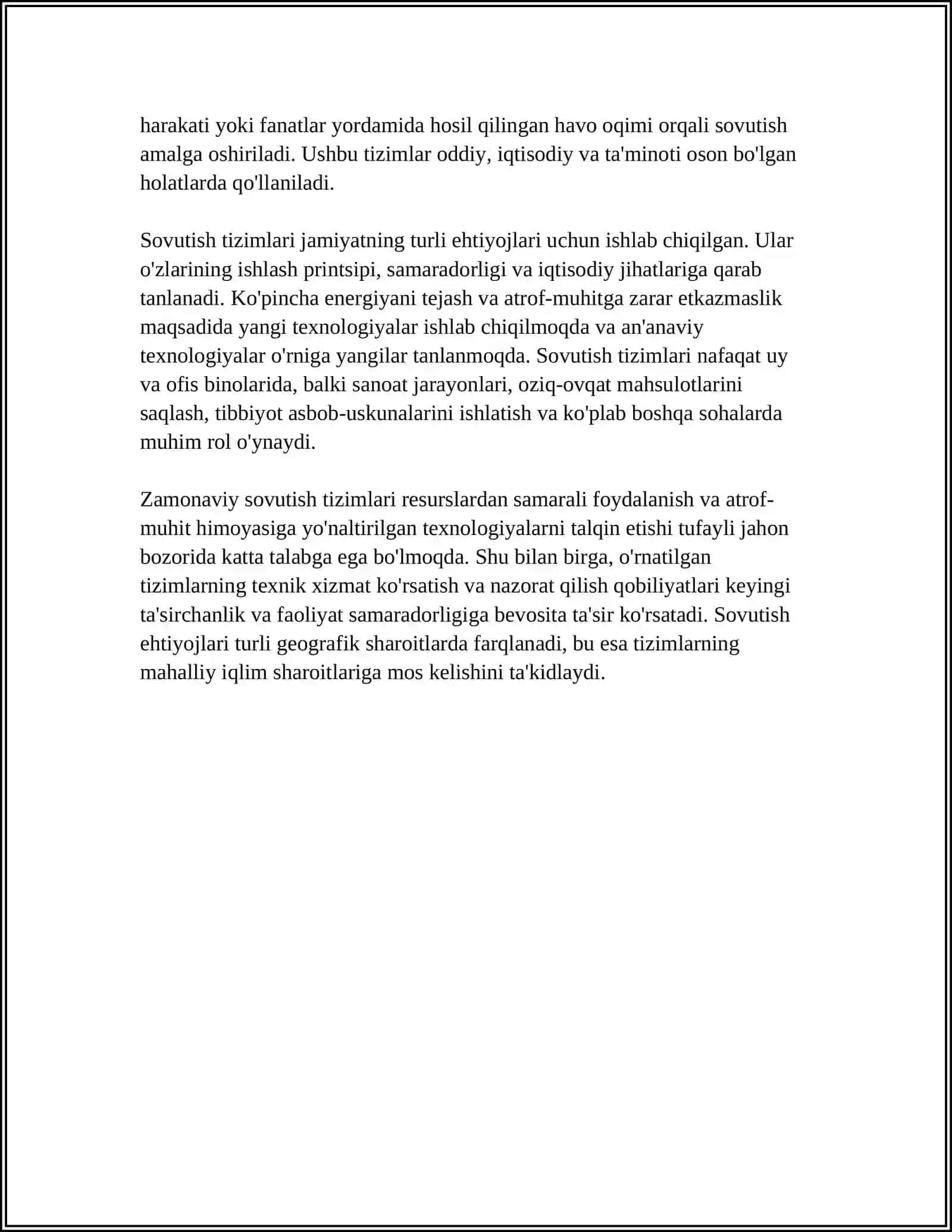 SOVUTISH, MUZLATISH USKUNALARI. SOVUTKICH ISSIQLIK BALANSI. FRIZERLAR 4