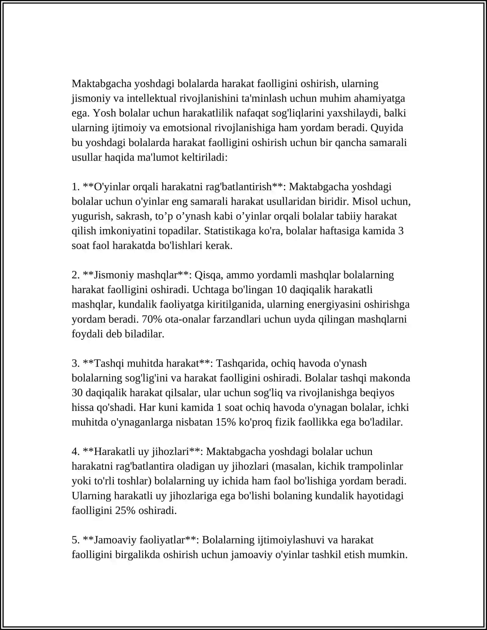 MAKTABGACHA YOSHDAGI BOLALAR JISMONIY TARBIYASINING OʻZIGA XOS XUSUSIYATLARI 4