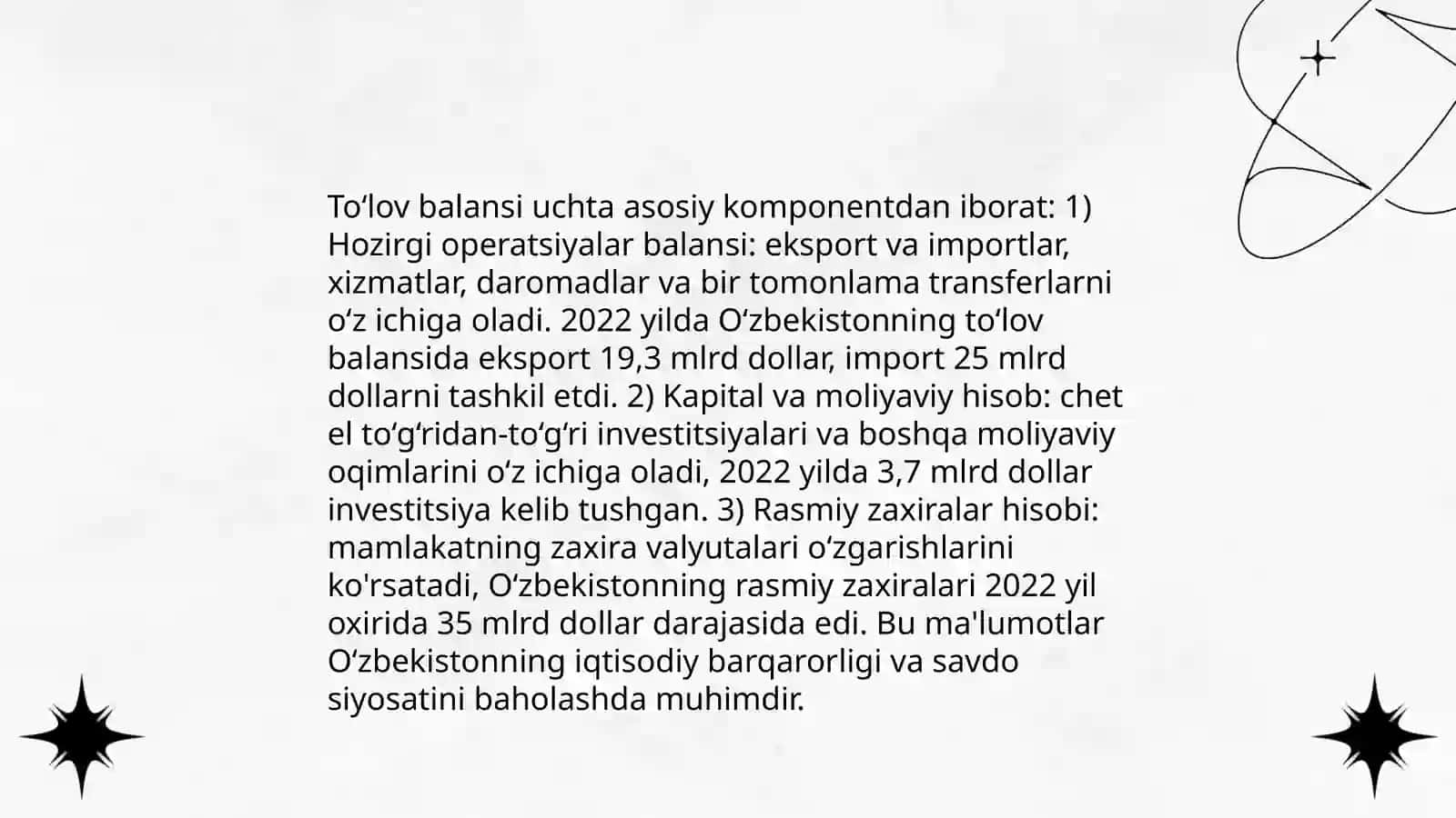 O‘zbekiston Respublikasi tolov balansi va uni belgilovchi omillar 4