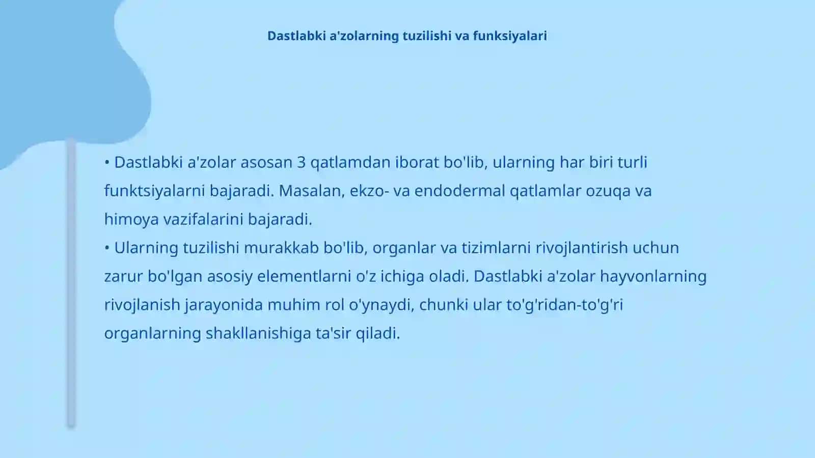 Yoʻldosh rivojlanishida dastlabki a'zolarning roʻli 4