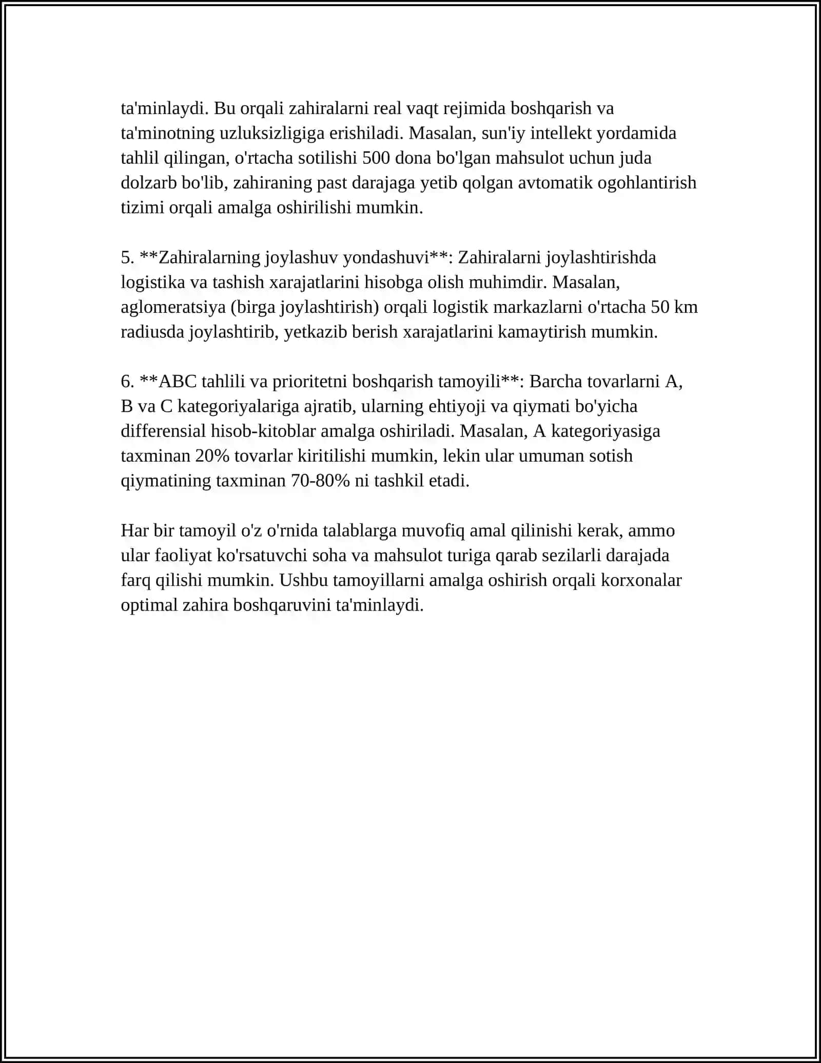 ZAHIRALARNI SHAKLLANTIRISH VA ULARNI BOSHQARISHDA LOGISTIK YONDASHUVI 4