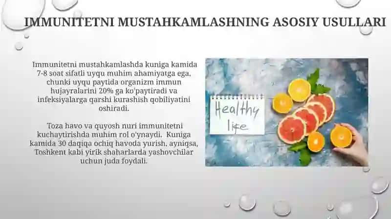 Immunitetni Mustahkamlashning Asosiy Usullari 4