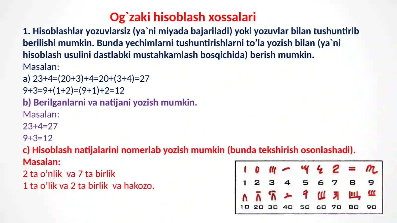 Ogʻzaki va yozma hisoblash malakalarini shakllantirish 4