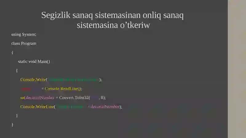C# programmalastiriw 4