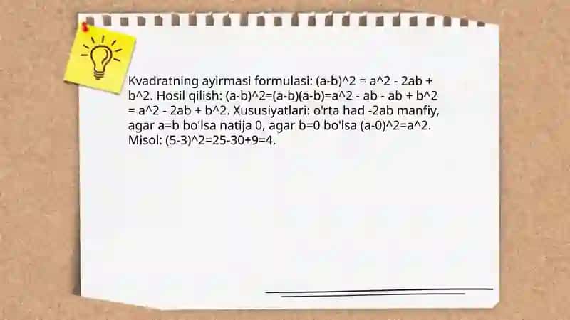 Qisqa koʻpaytirish formulalari 4