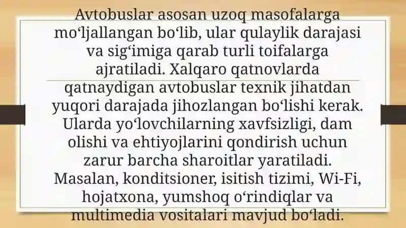 Xalqaro avtobuslar va ularning turlari 4